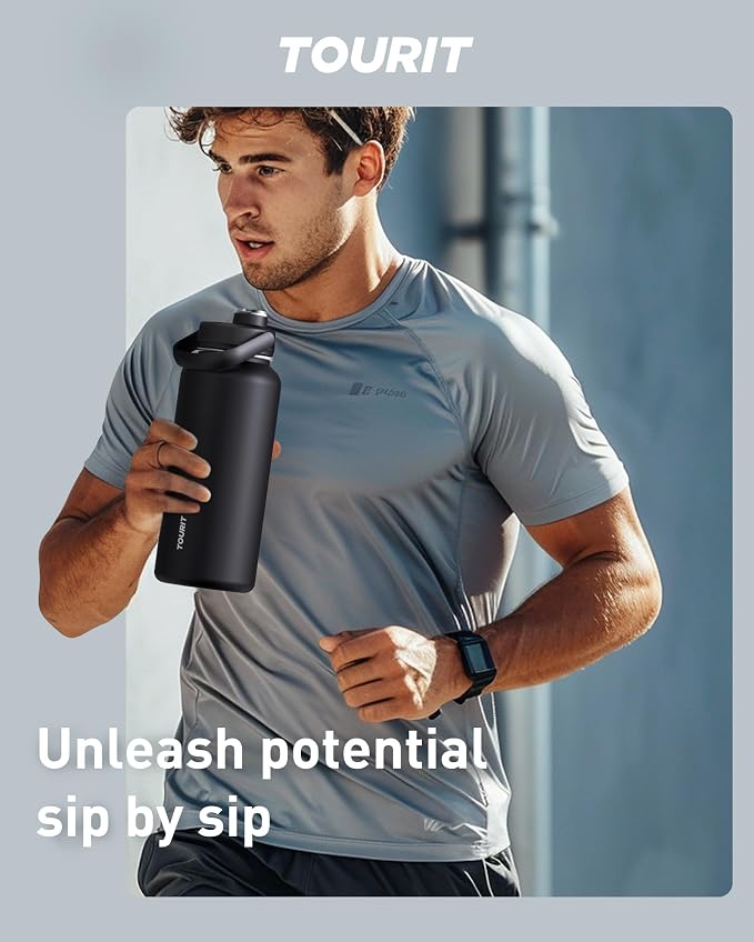 TOURIT 32 oz Insulated Water Bottle, Stainless Steel Sports Water Bottles - Image 9
