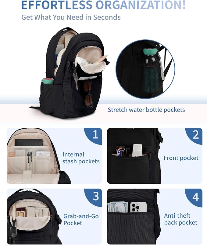 ECOHUB Travel Backpack for Men Women, 17.3 inch Suspended Laptop Backpack - Image 3