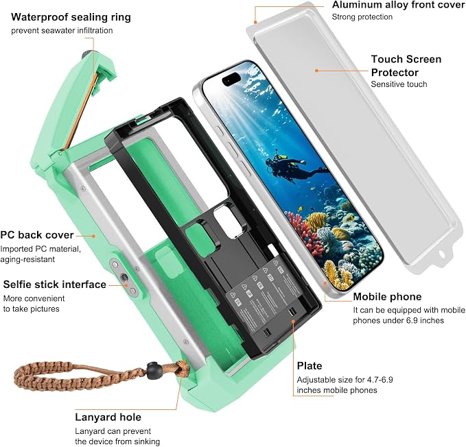 Underwater Phone Case for Snorkeling & Diving, IP68 Waterproof Case for Swimming - Image 5