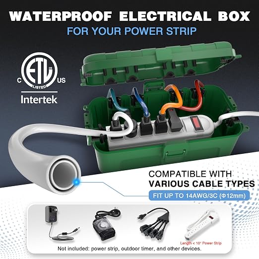 Flemoon Outdoor Electrical Box Waterproof, Medium Weatherproof Electrical Box - Image 2