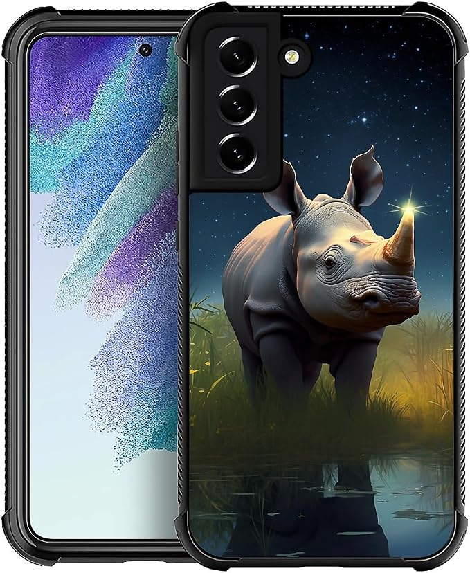 for Samsung Galaxy S22 Case, Rhino Water Marshes Pattern Graphic Design Girl by FKBRCL4U