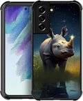 for Samsung Galaxy S22 Case, Rhino Water Marshes Pattern Graphic Design Girl by FKBRCL4U