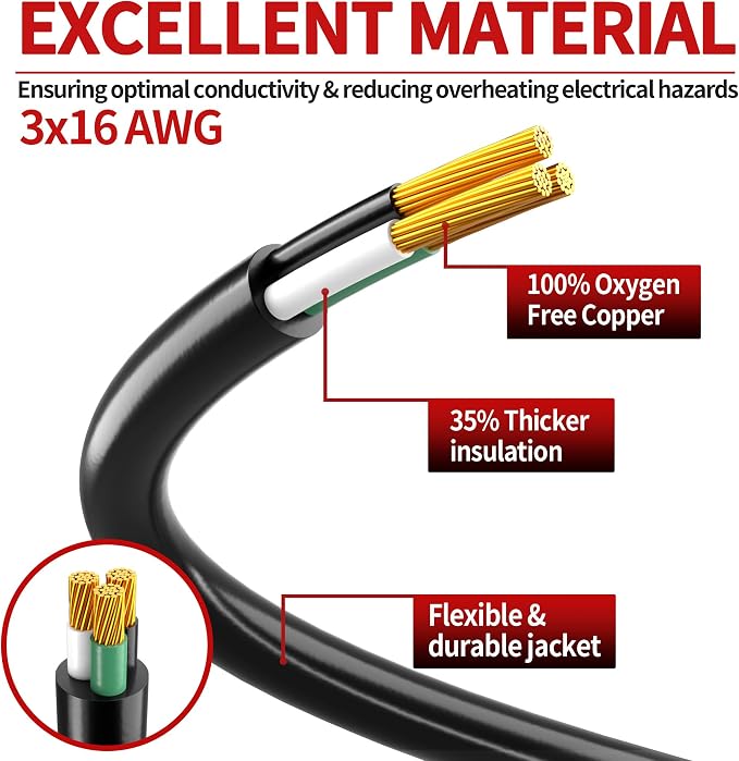 Skrizcable 16/3 50 FT Outdoor Extension Cord Waterproof, Weatherproof & Flame - Image 2