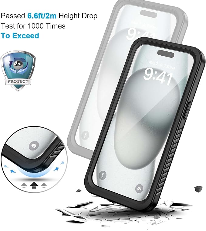 Lanhiem for iPhone 15 Plus Case, IP68 Waterproof Dustproof Shockproof Cases - Image 5