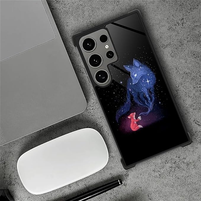 for Samsung Galaxy S24 Ultra Case, Galaxy Fox Wolf Pattern Graphic Design Girl - Image 2