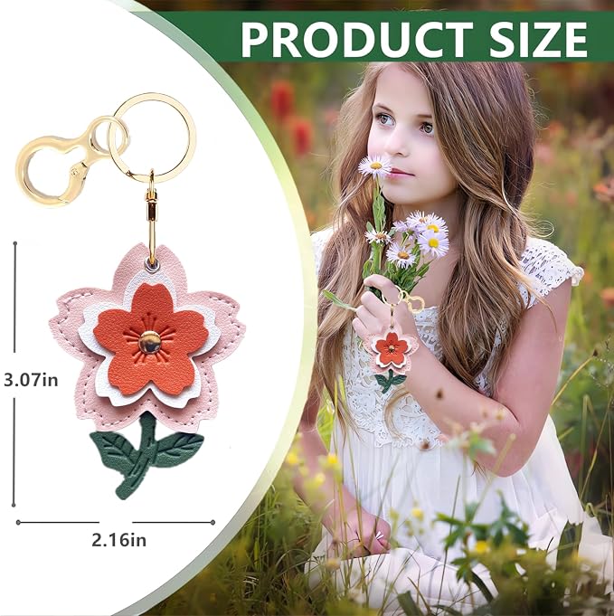 BORKUANA Leather Keychain Holder Case Compatible - Image 2