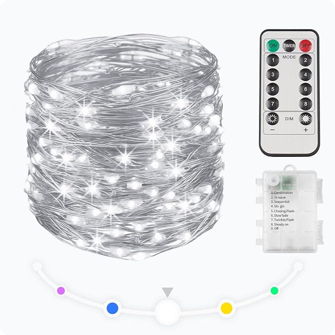 suddus 33ft 100 LED Outdoor String Lights, Led Twinkle Lights by SUDDUS