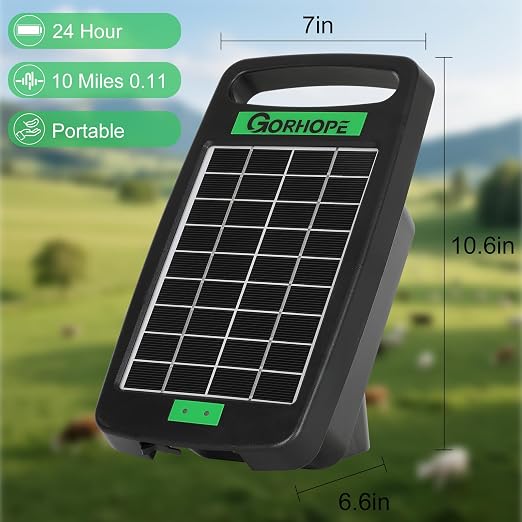 5 Miles Solar Electric Fence Charger, Output 0.11J Electric Fence Charger Solar - Image 4