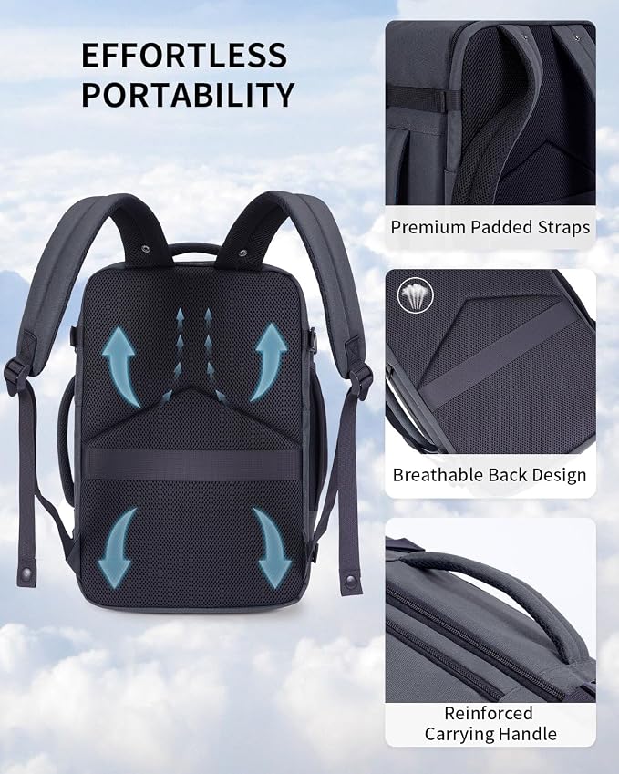 ECOHUB 17" Small Travel Backpack, United Airlines Personal Item Bag 17x10x9 - Image 5