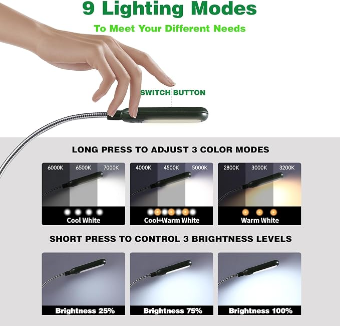 VAVOFO Rechargeable Book Light for Reading in Bed Kids, 7 LED Reading Light - Image 3