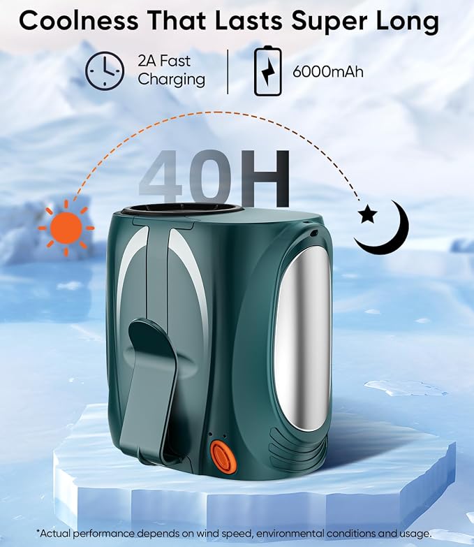 Tedajo AI Portable Waist Fan, 6-Speed 16000RPM Strong Turbo Airflow, 40H Max - Image 7