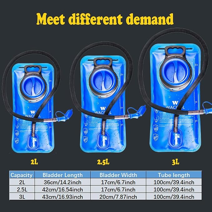 WACOOL 2L 2.5L 3L BPA Free PEVA Hydration Pack Bladder Leak-Proof Water - Image 8