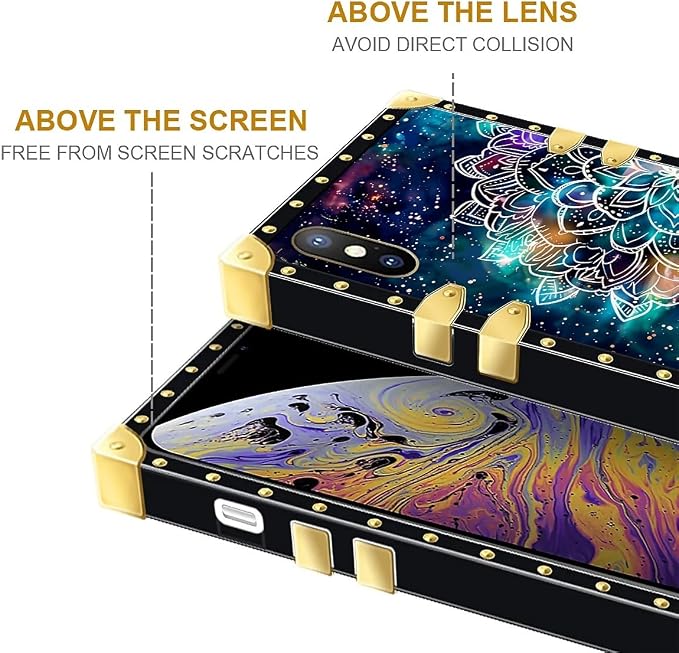 Compatible with iPhone XR Case, Starry Sky Colourful Mandala Luxury Golden - Image 7