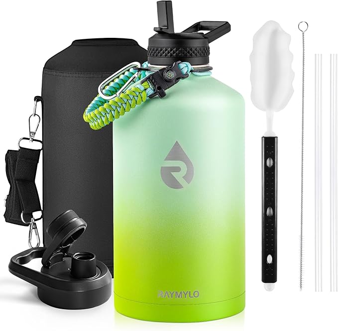 RAYMYLO One Gallon Water Bottle Insulated, Triple Walled Vacuum Stainless Steel by RAYMYLO