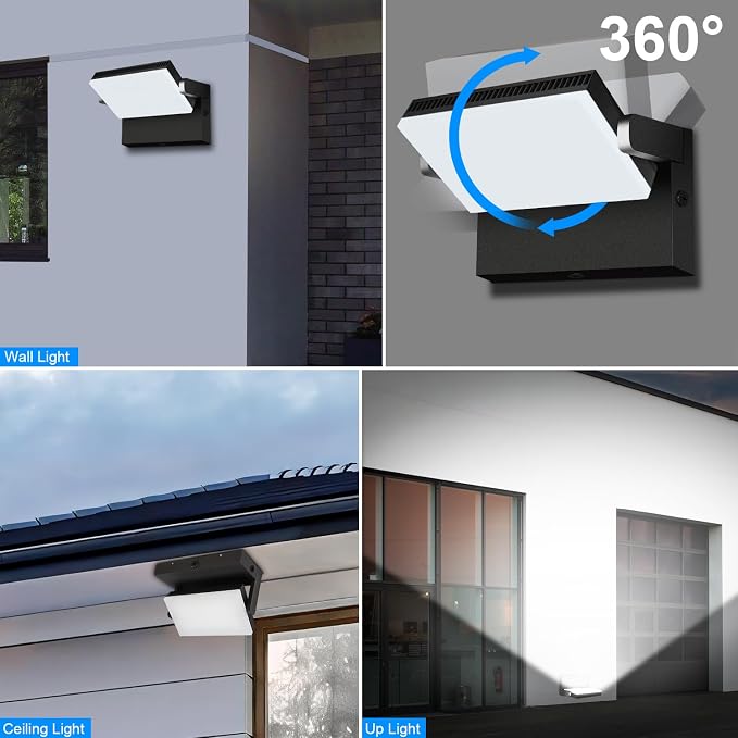 ledmo LED 150W Wall Pack Light Outdoor Switch Control Freely Rotating LED Wall - Image 3