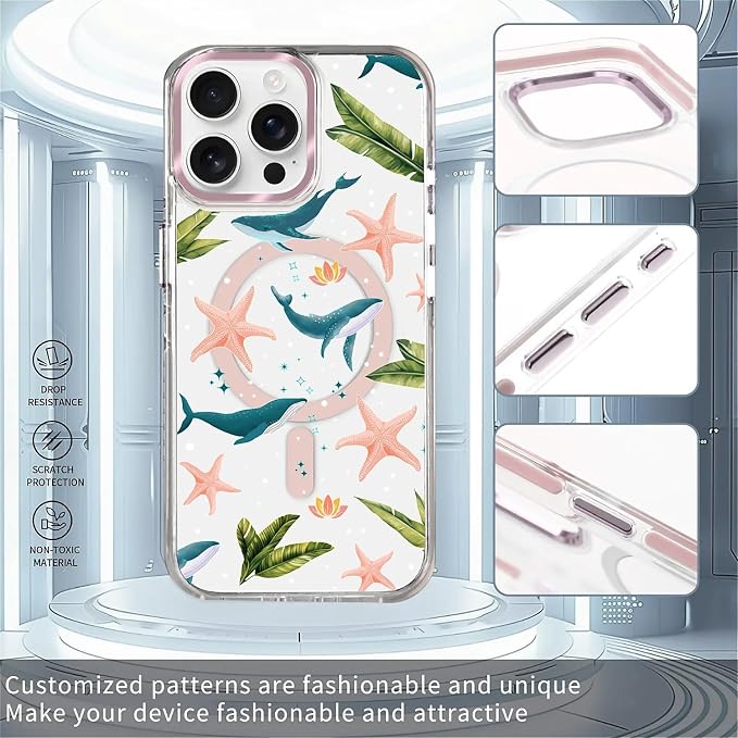 Case for iPhone 13 Pro, Sealife Whale Ocean Wildlife Clear Phone Case - Image 2