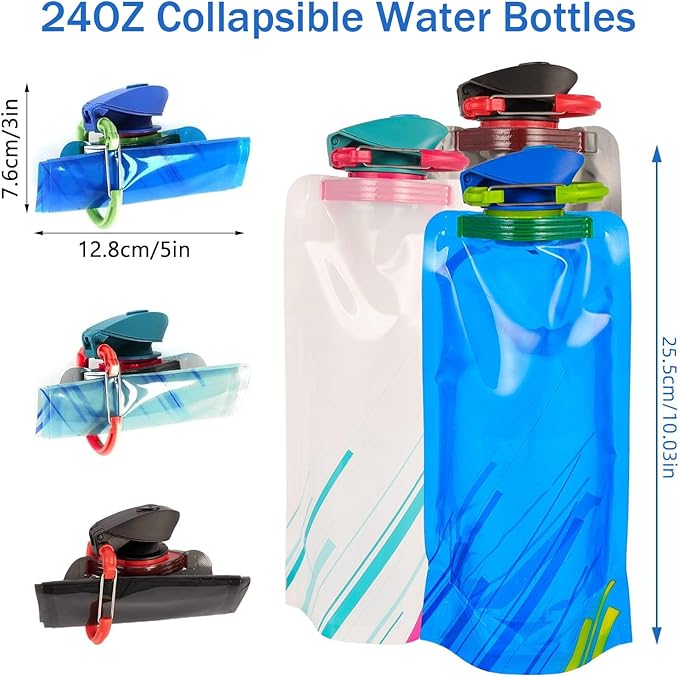 Collapsible Water Bottles for Travel – 24oz Foldable Water Bottle - Image 4