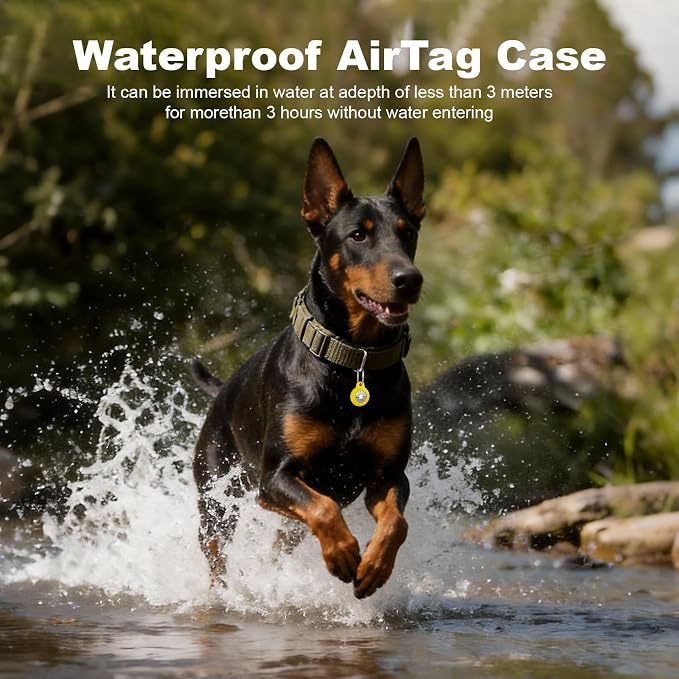 AirTag Holder with 304 Carabiner, 4 Pack IPX8 Waterproof Shockproof PC Hard Case - Image 5