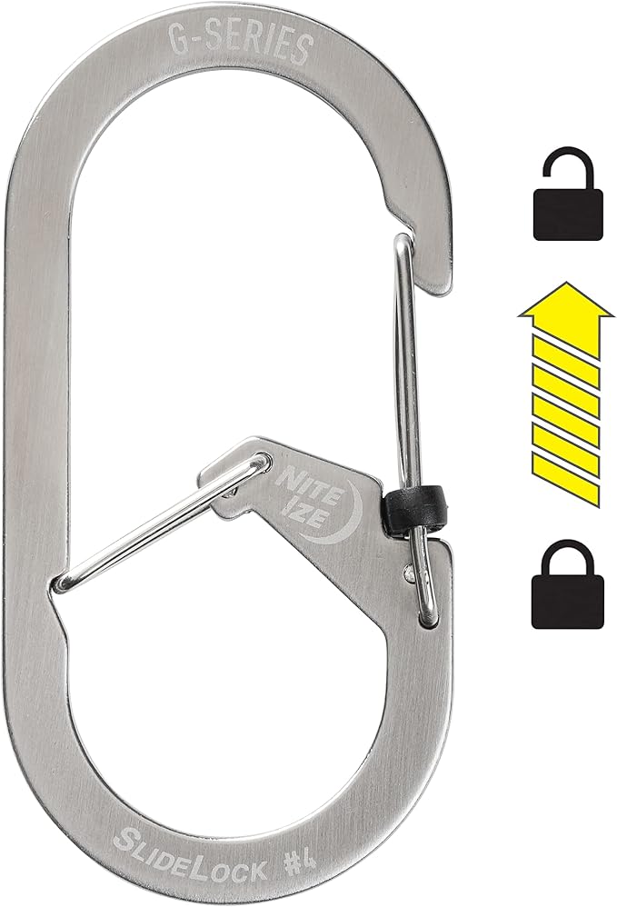 Nite IZE G-Series SlideLock #4 Dual Chamber Carabiner, Dual Security Carabiner - Image 2