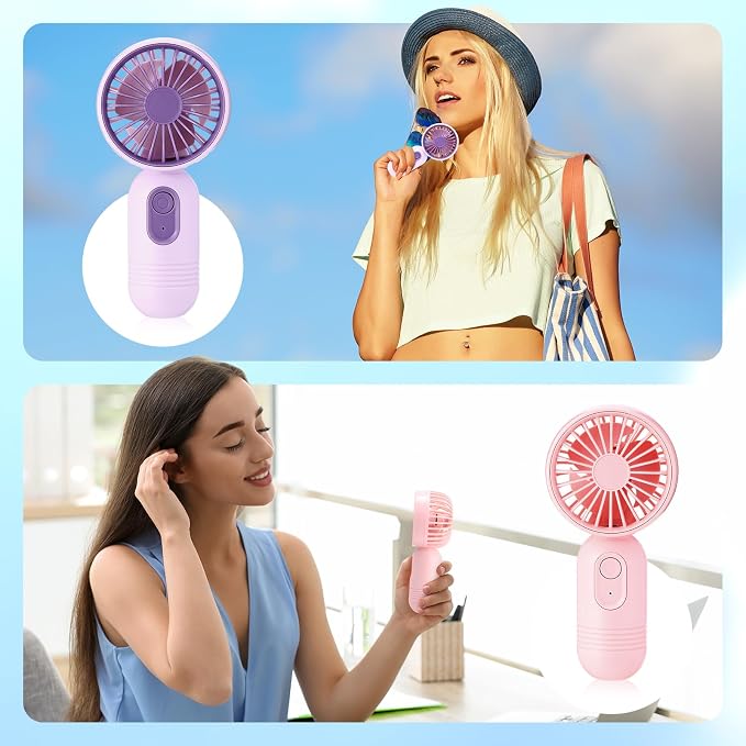 Rossesay 6 Pcs Mini Portable Fan Bulk Cute Handheld Lightweight Small Little - Image 6