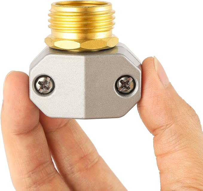 Garden Hose Repair Kits, 2 Pack Brass Water Hose Connector, Fit 3/4" and 5/8" - Image 4