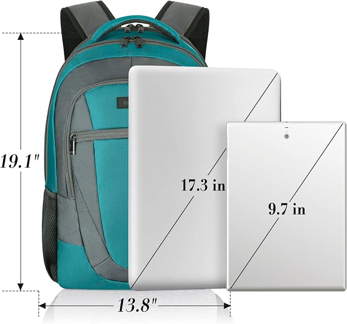 BIKROD Teal Backpack for Woman and Men, Travel Laptop School Backpack for Teens - Image 4