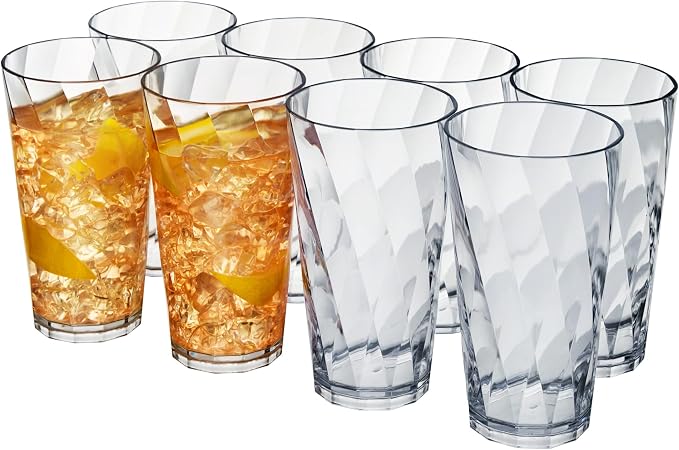 US Acrylic Optix Plastic Reusable Drinking Glasses 20oz Water Cups in Clear | by USAcrylic