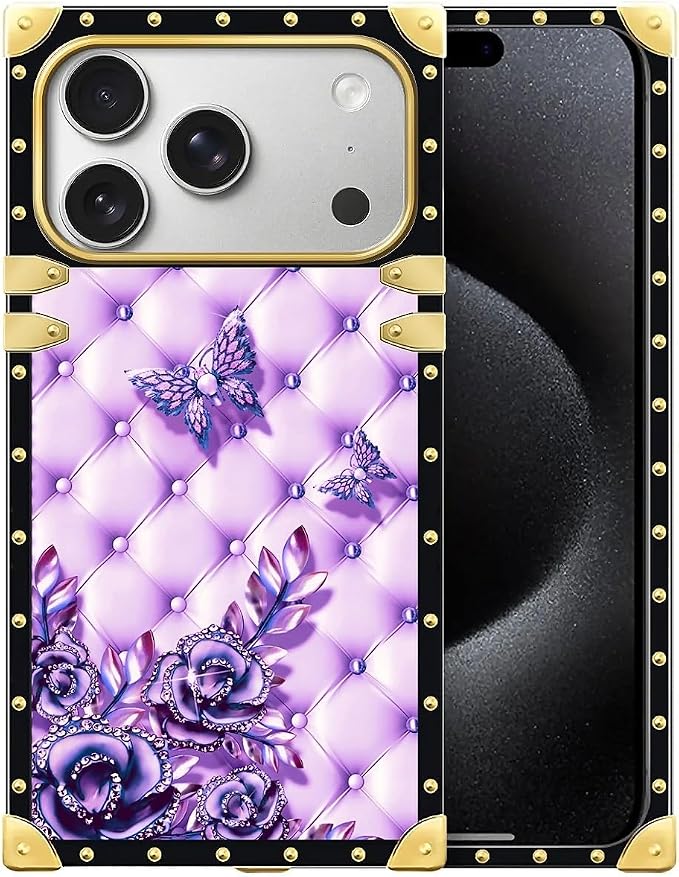 for iPhone 17 Pro Case Luxury Golden Decoration by Unknown