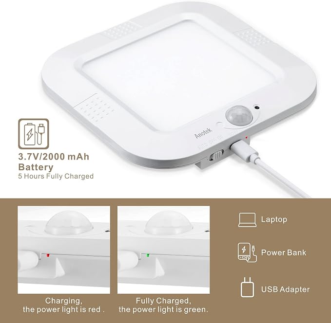 Rechargeable Motion Sensor Ceiling Light, 220LM 6000K Closet Light - Image 4