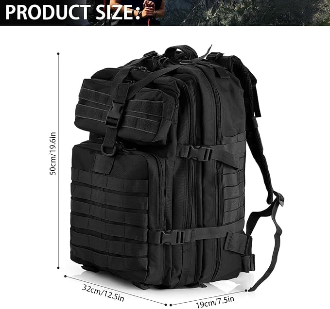aiGear Tactical Backpack for Men, 45L Military Backpack, 3-Day Bug Out Bag for - Image 5