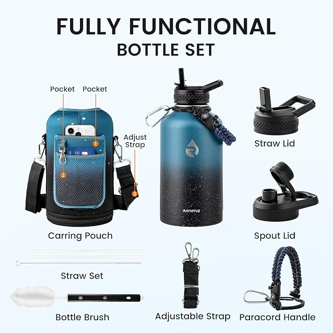 RAYMYLO 64oz Insulated Water Bottle, Triple Wall Vacuum Stainless Steel Water - Image 7
