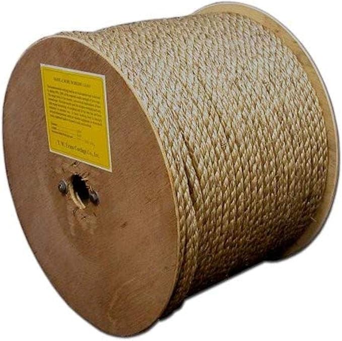 T.W Evans Cordage 25-034 1/2-Inch by 300-Feet Pure Number-1 Manila Rope Reel by T.W+.+Evans+Cordage+Co.
