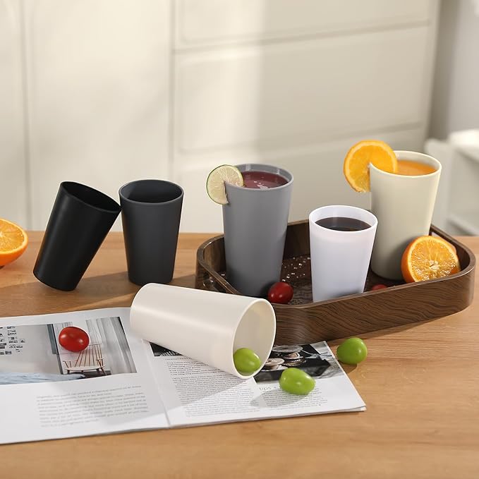 HEYCOME 24 Pcs Unbreakable Plastic Cups Set, Stackable Water Tumblers, Drinking - Image 6