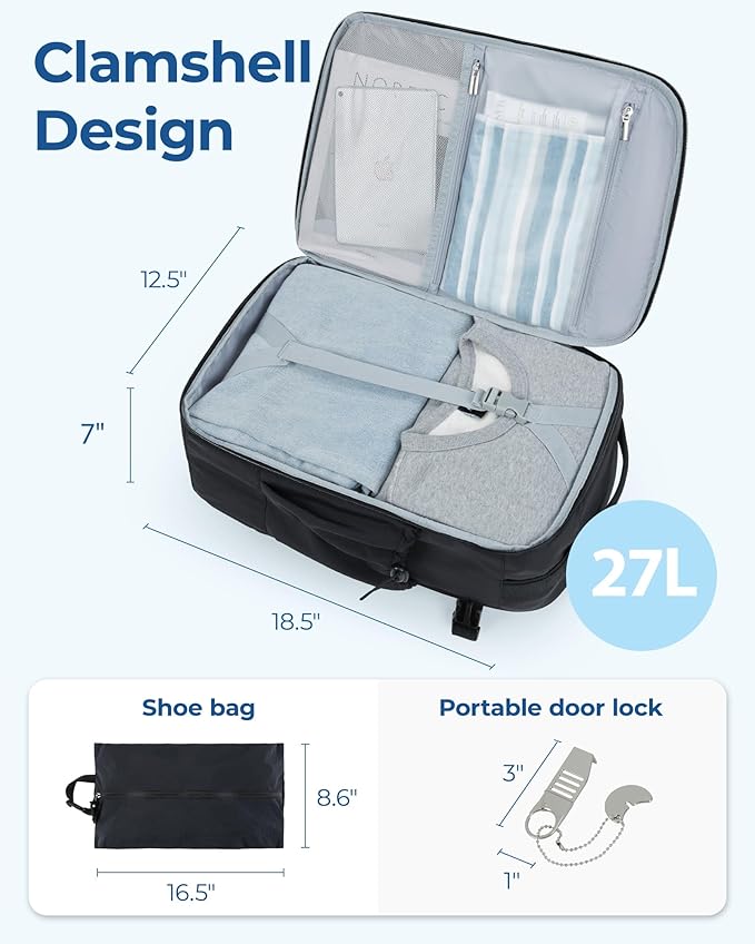 BAGSMART Carry On Backpack, 17.3 Inch Large Travel backpack Carry On Flight - Image 5