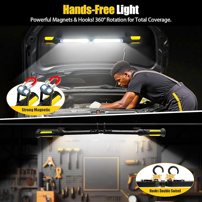 SYLSTAR Work Light for Mechanic, 2400LM LED, 4400mAh Rechargeable, Underhood - Image 5