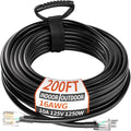 PlugSaf 16/3 Gauge 200 ft Extension Cord Outdoor Black Waterproof, Cold by PlugSaf