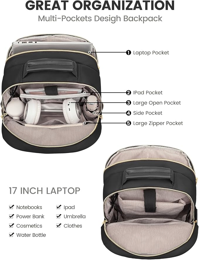 LOVEVOOK Laptop Backpack for Women, Travel Computer Work Bags - Image 3