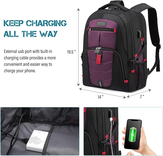 LOVEVOOK Travel Laptop Backpack Waterproof Anti Theft Backpack - Image 4