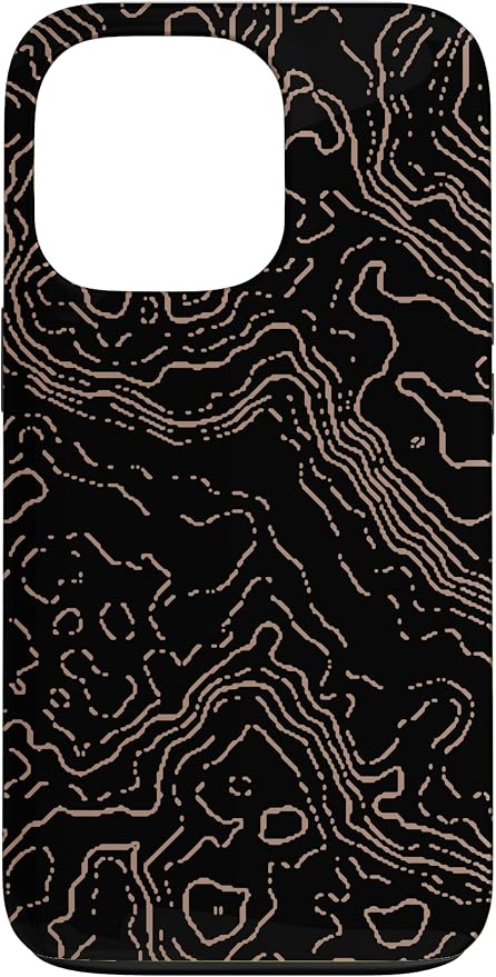 Topography Black & Brown Abstract Pattern Topographic Map Case by Unknown