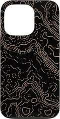 Topography Black & Brown Abstract Pattern Topographic Map Case by Unknown