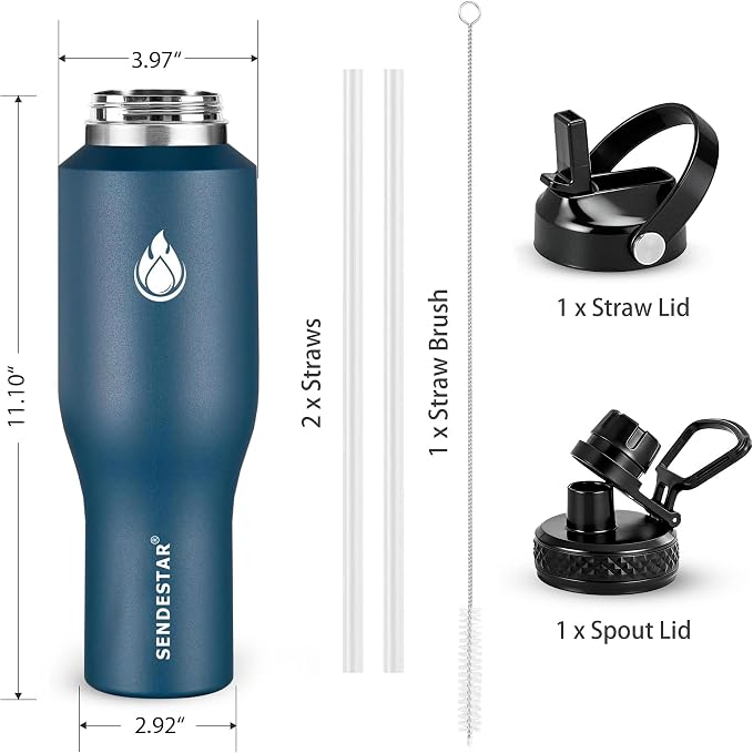 SENDESTAR 40oz Stainless Steel Water Bottle, Double Wall Vacuum Insulated Bottle - Image 7