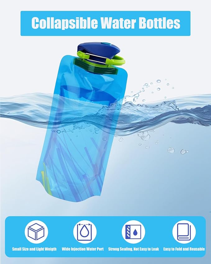 4 Pack Collapsible Water Bottle - Image 3