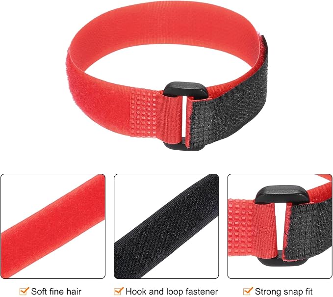 MECCANIXITY 5Pcs Reusable Battery Tie Down Straps, 0.8x12" Red Nylon - Image 3