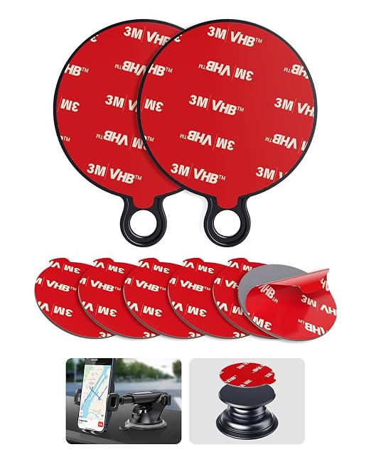 APPS2Car 3M Adhesive Pads-2pcs 70mm Round & 6pcs 35mm Round, 70mm Dashboard Pad by APPS2Car