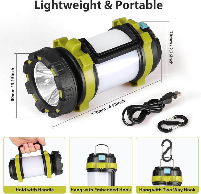 BOBKID 2 Pack Camping Lantern, Outdoor LED Camping Light, Rechargeable - Image 4