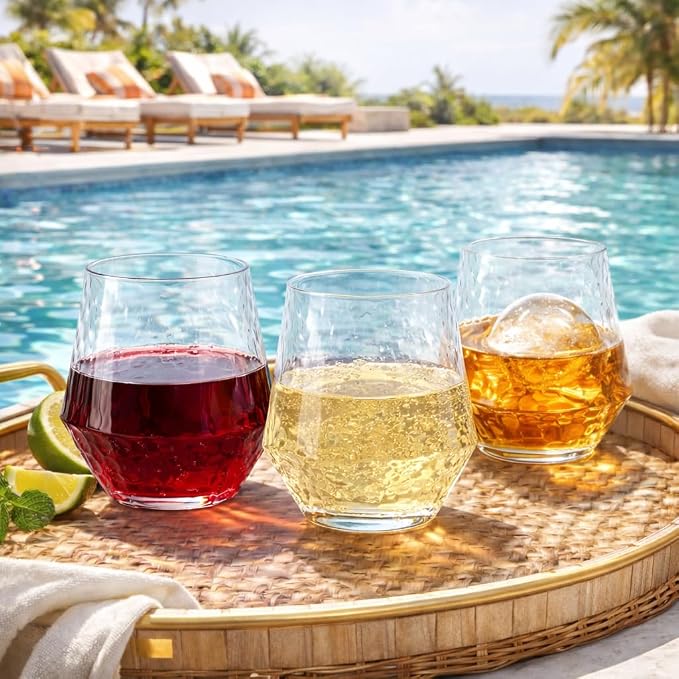 Oojami 40 count Diamond Unbreakable Stemless Plastic Wine Champagne Whiskey - Image 5