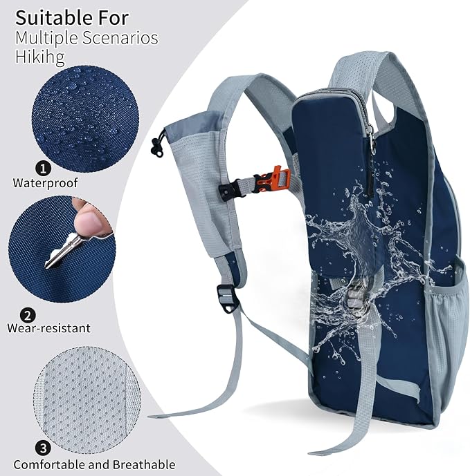 Hiking Backpack 10L/15L Small Daypack Lightweight Packable Travel Foldable - Image 4