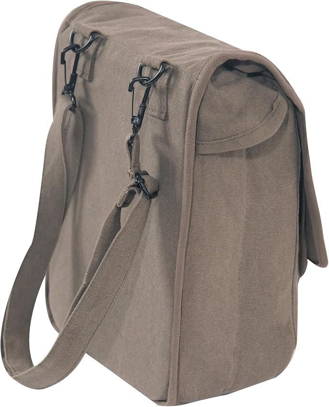 Rothco Vintage Canvas Map Case Crossbody Shoulder Bag, Olive Drab - Image 3