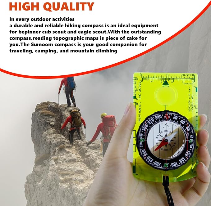 Abvsdu 2 Pieces Orienteering Compass, Superior Hiking Survival Compass - Image 5