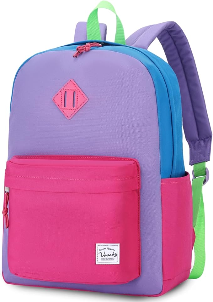 VASCHY Lightweight Backpack for School, Water Resistant Classic Bookbag by Vaschy